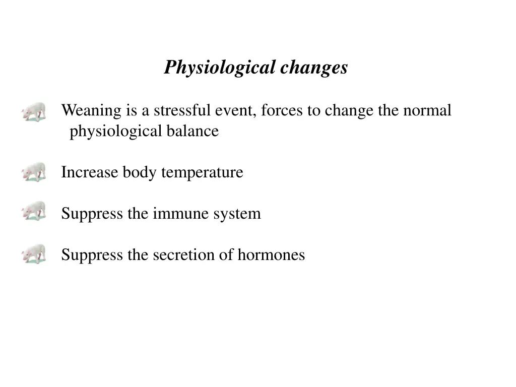 physiological changes