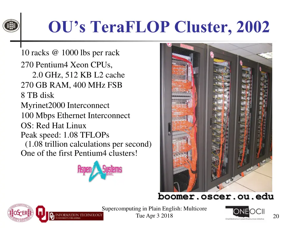 ou s teraflop cluster 2002