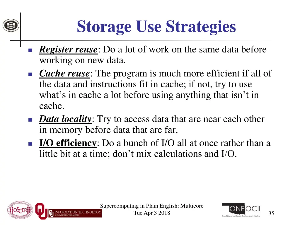 storage use strategies