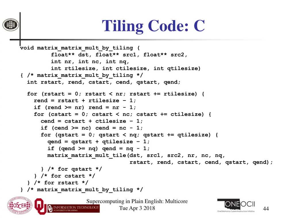 tiling code c