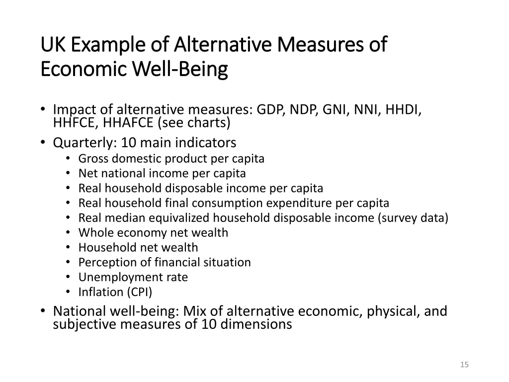 uk example of alternative measures of uk example 1