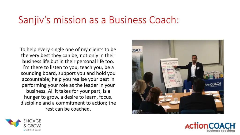 sanjiv s mission as a business coach