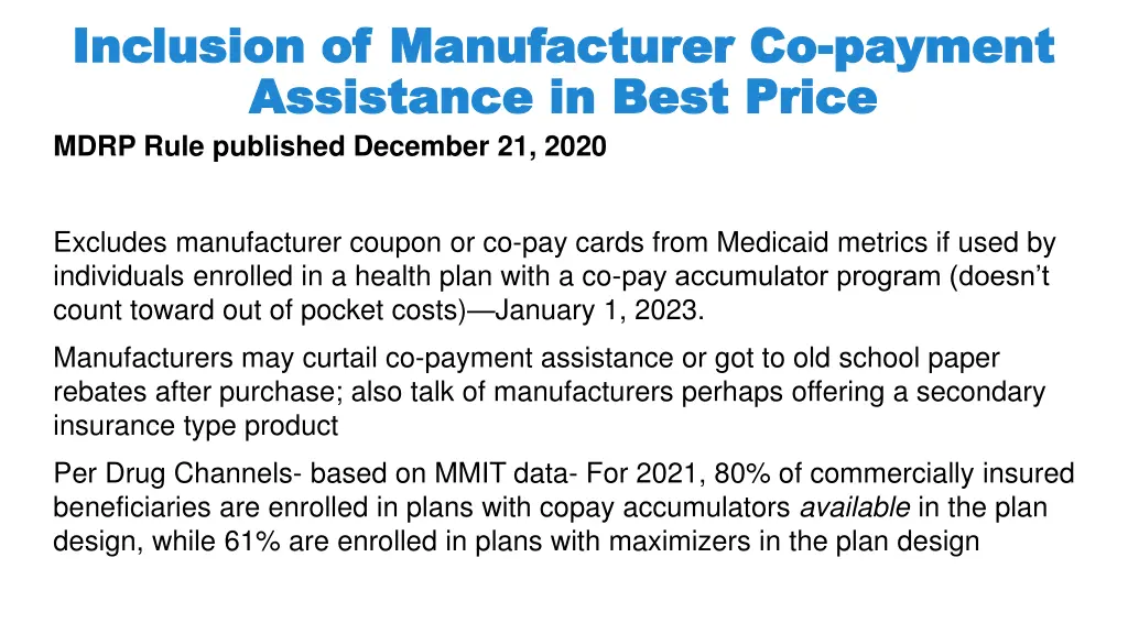 inclusion of manufacturer co inclusion