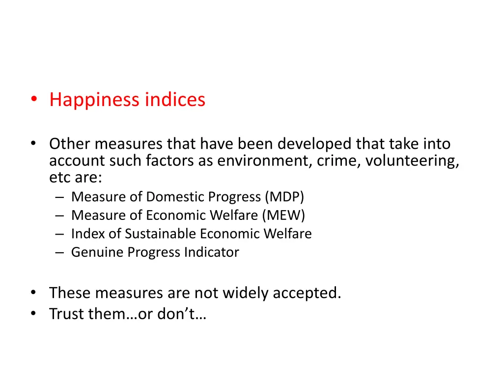 happiness indices