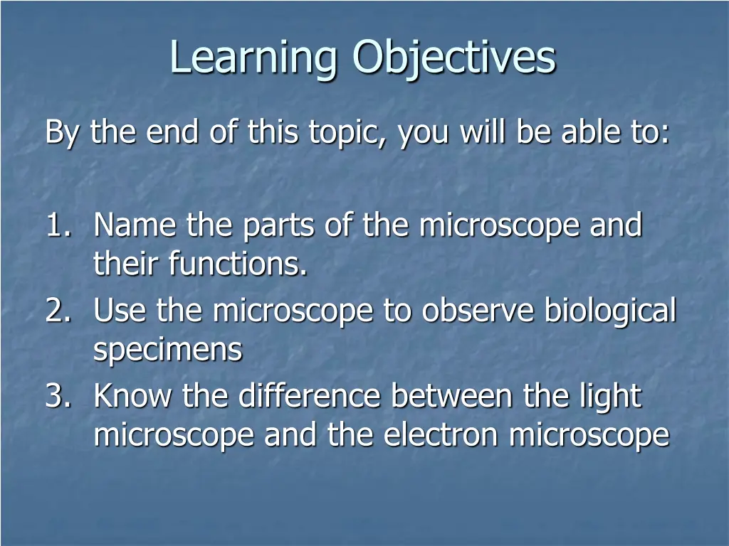 learning objectives