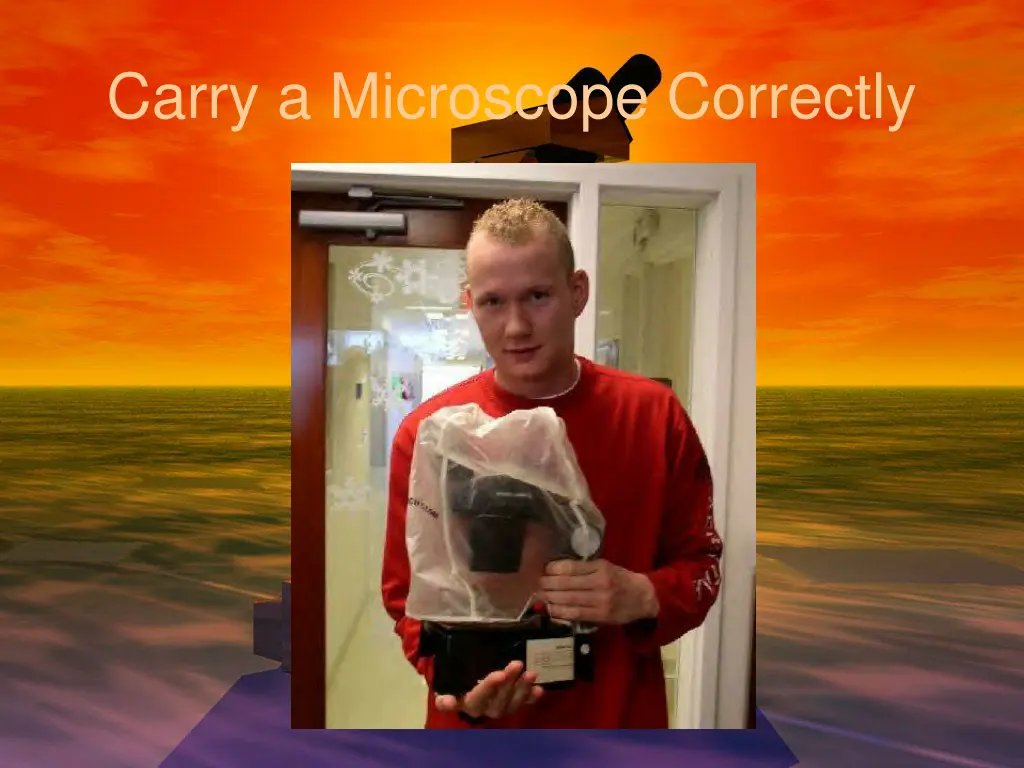 carry a microscope correctly