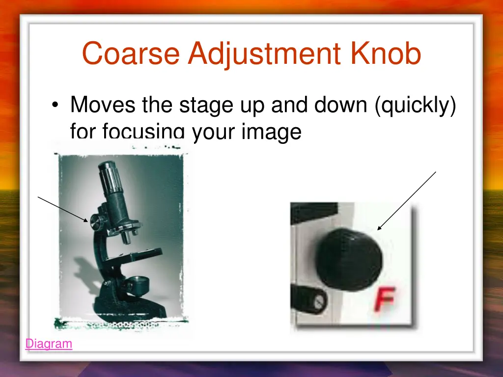 coarse adjustment knob