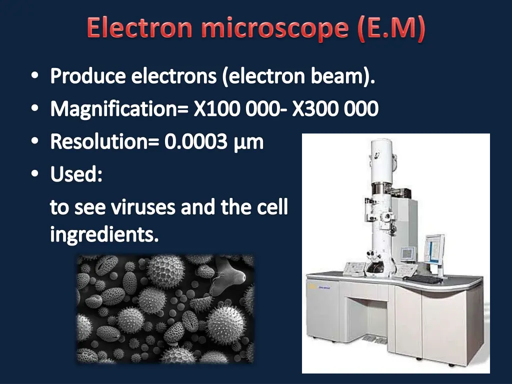 produce electrons electron beam magnification