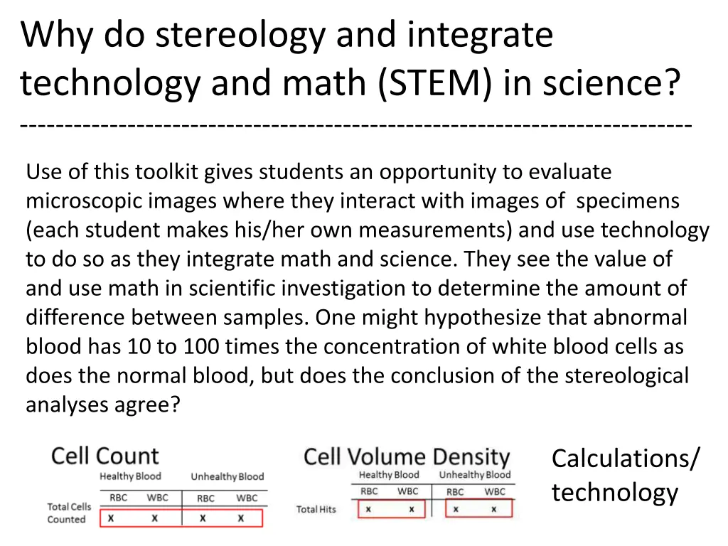 why do stereology and integrate technology