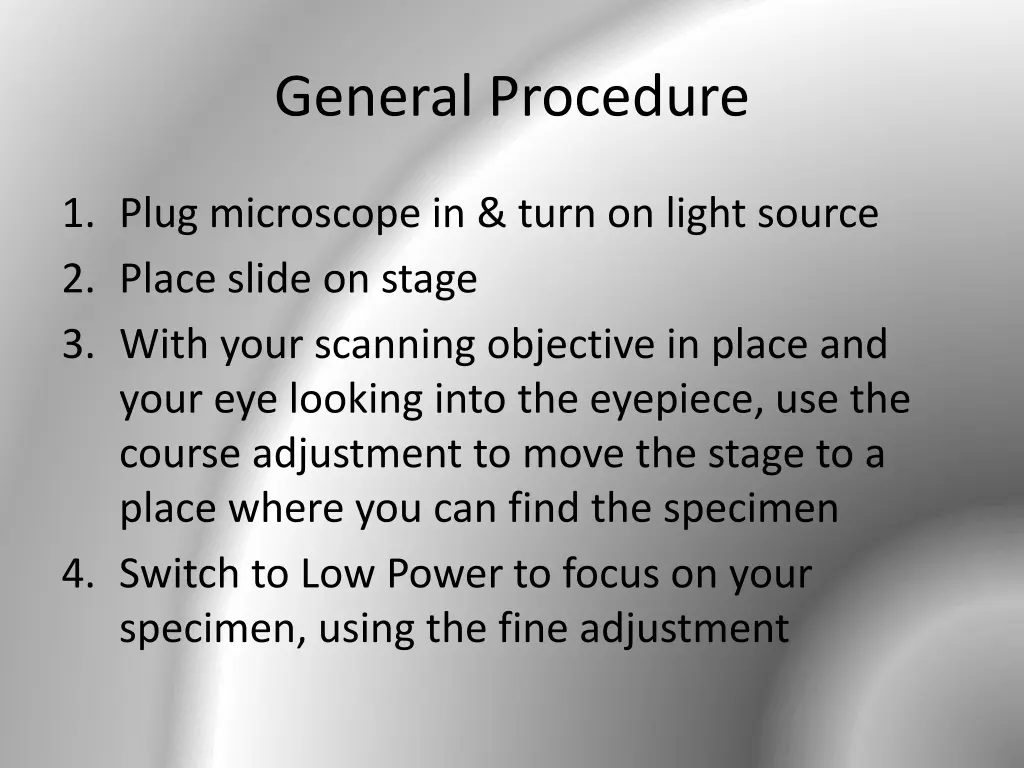 general procedure