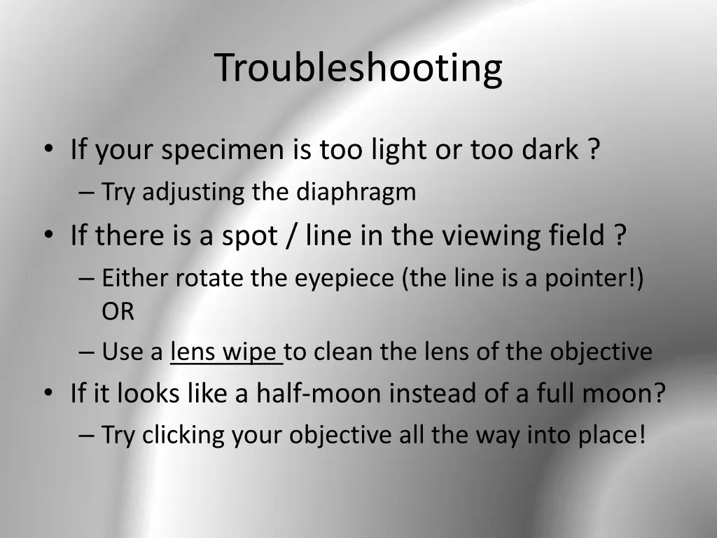 troubleshooting