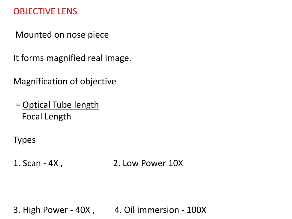 objective lens