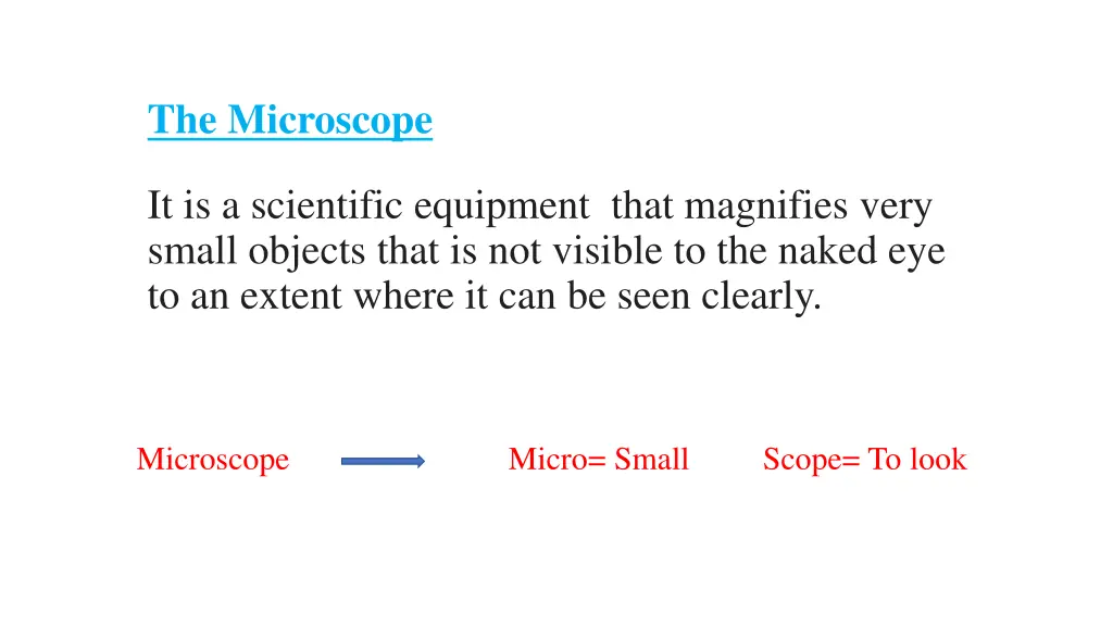 the microscope