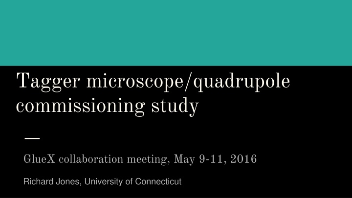 tagger microscope quadrupole commissioning study