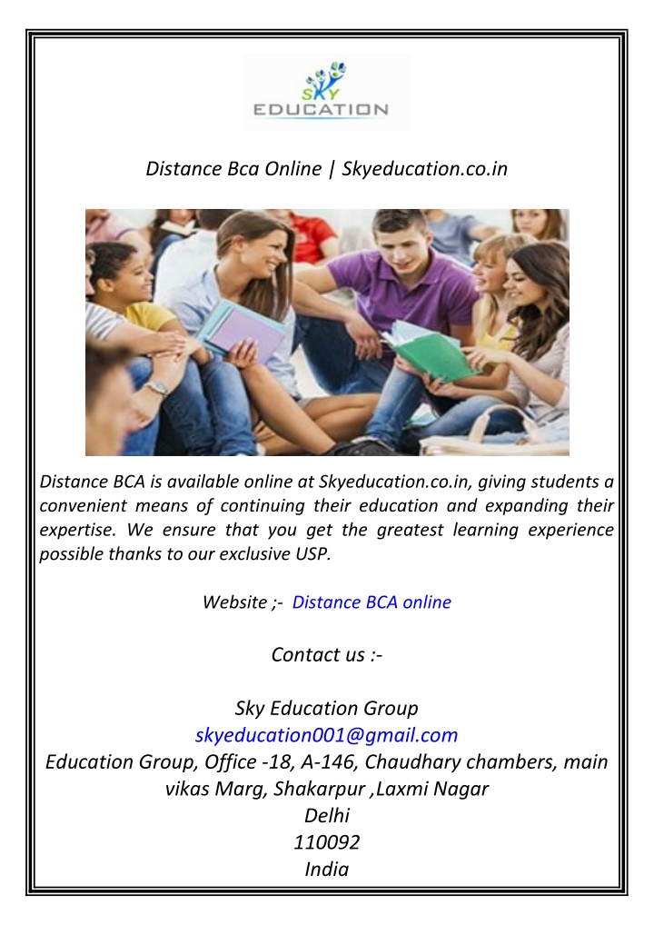 distance bca online skyeducation co in