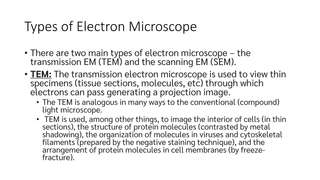 types of electron microscope