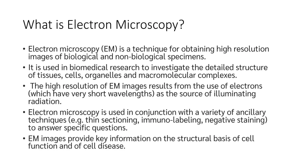 what is electron microscopy