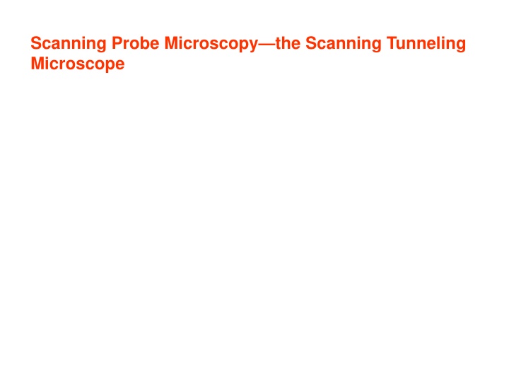 scanning probe microscopy the scanning tunneling