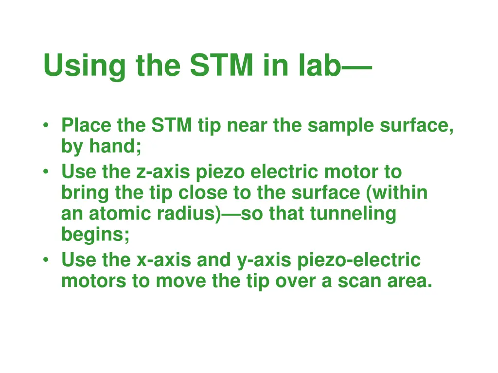 using the stm in lab