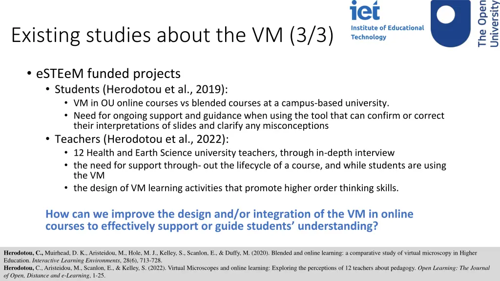 existing studies about the vm 3 3