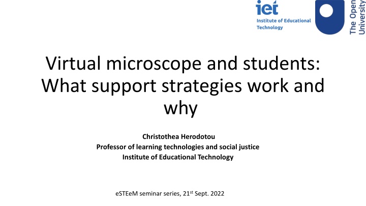 virtual microscope and students what support