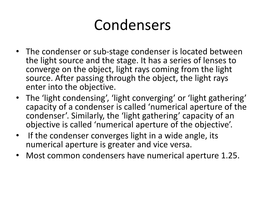 condensers