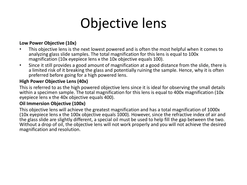 objective lens