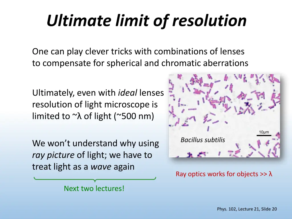 ultimate limit of resolution