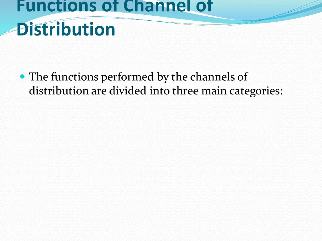 functions of channel of distribution