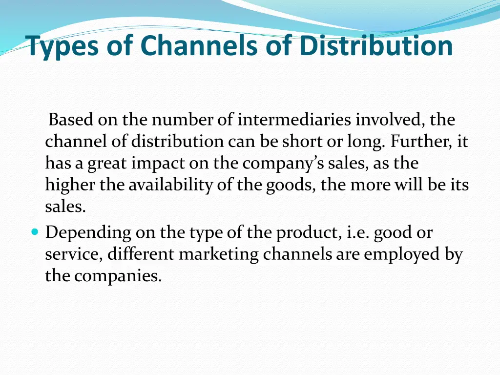 types of channels of distribution