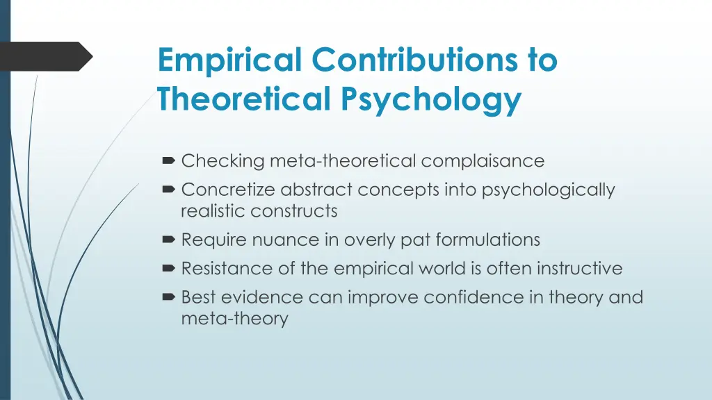 empirical contributions to theoretical psychology