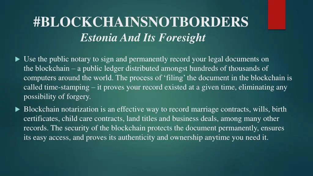 blockchainsnotborders estonia and its foresight