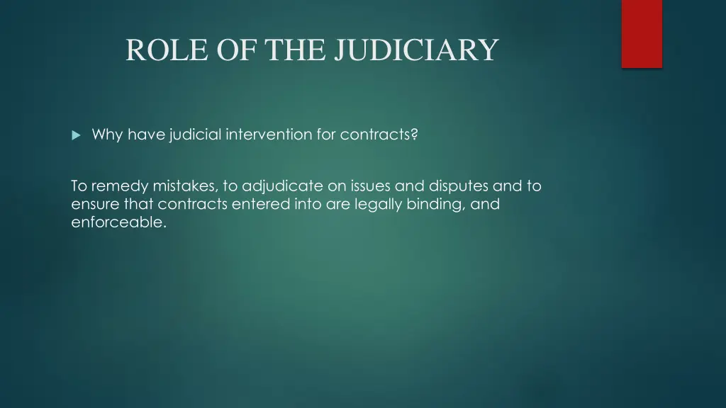 role of the judiciary