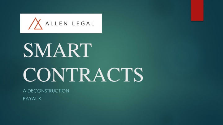 smart contracts a deconstruction payal k