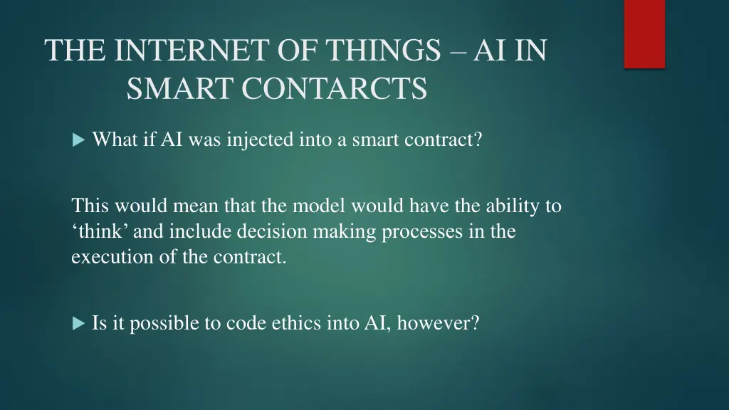 the internet of things ai in smart contarcts