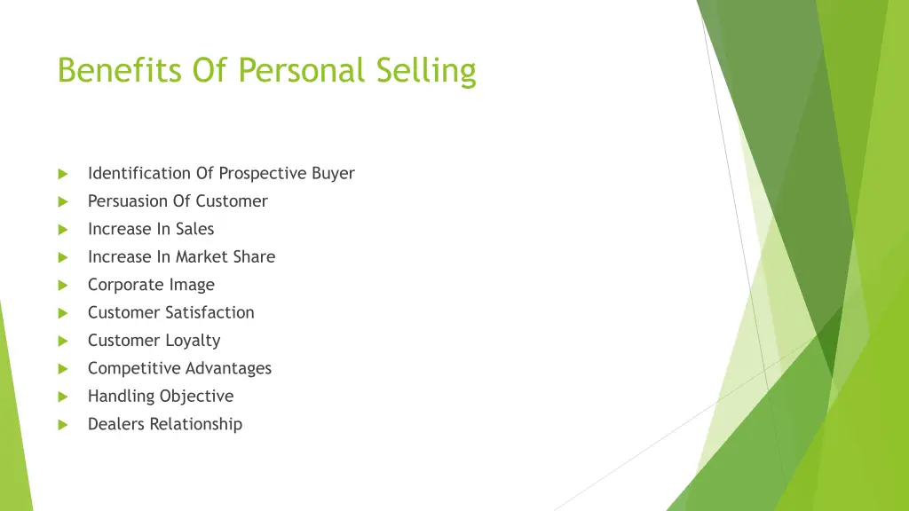 benefits of personal selling