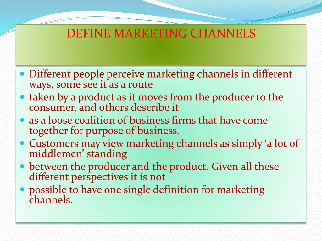 define marketing channels