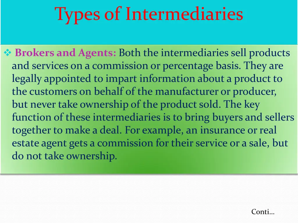 types of intermediaries