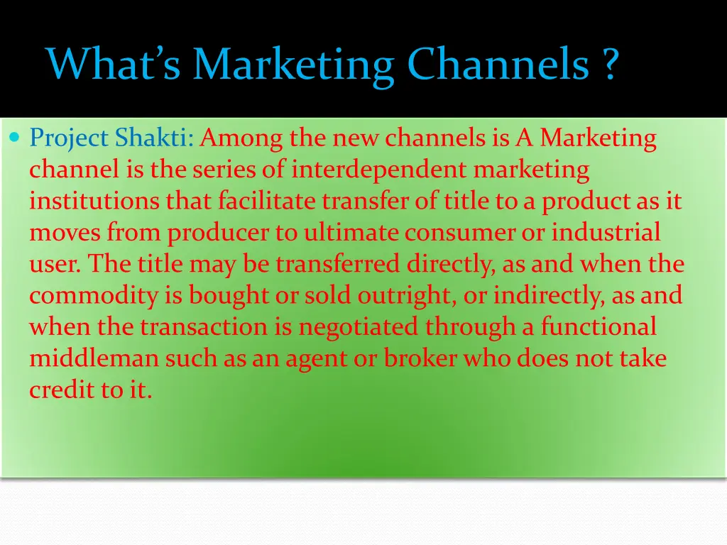 what s marketing channels