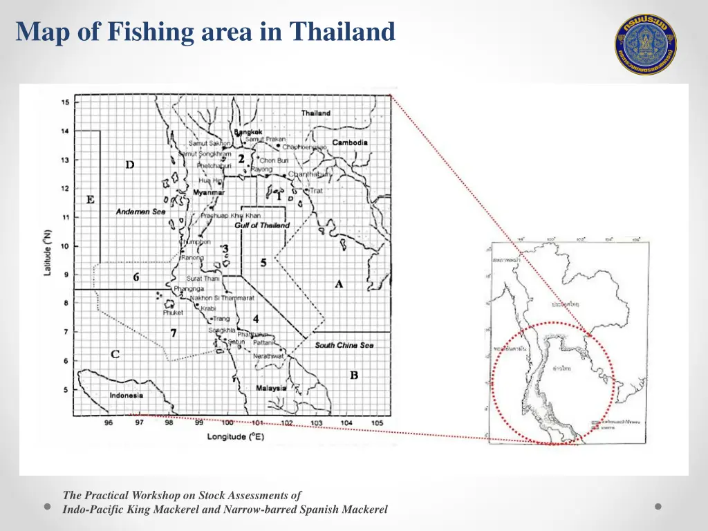 map of fishing area in thailand