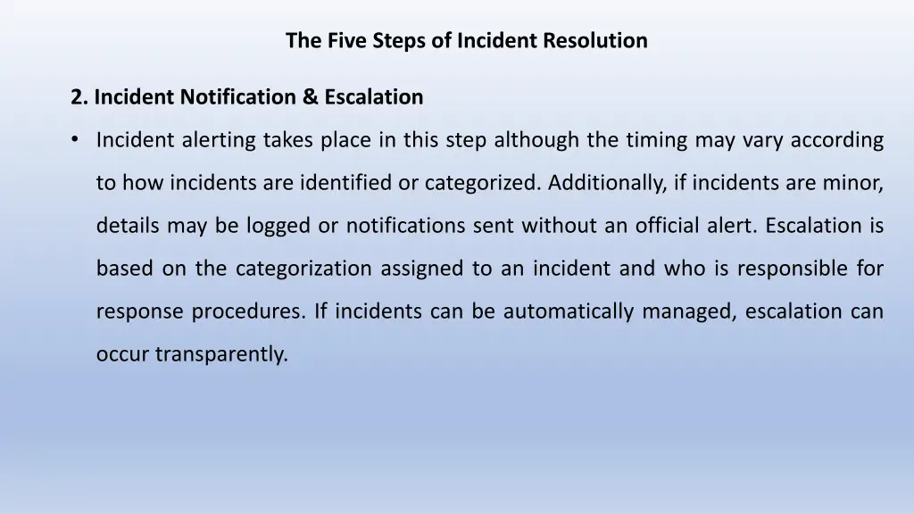 the five steps of incident resolution 2