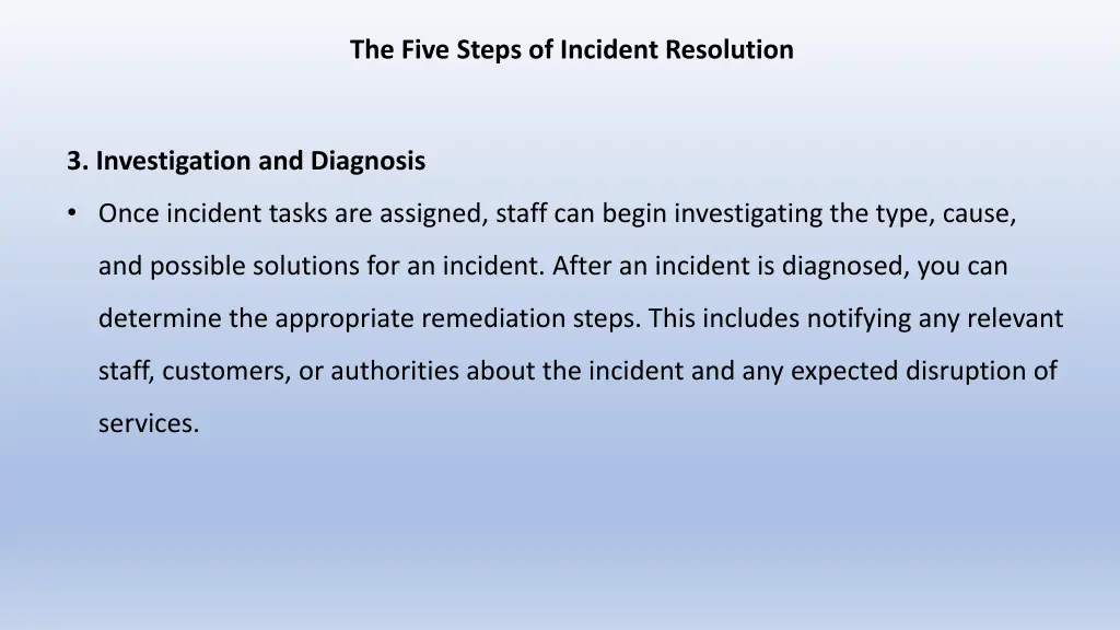 the five steps of incident resolution 3