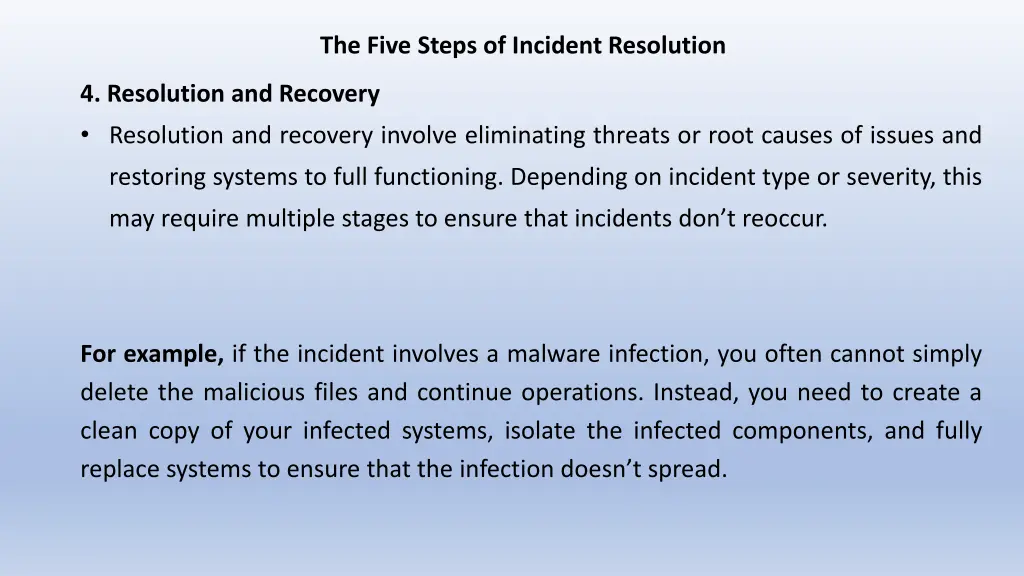 the five steps of incident resolution 4