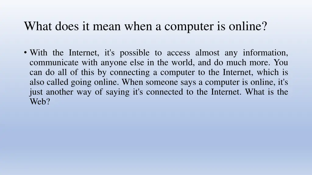 what does it mean when a computer is online