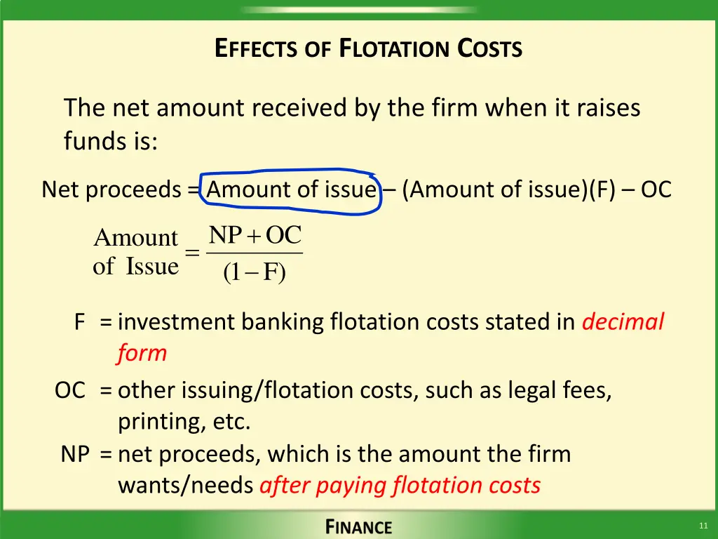 e ffects of f lotation c osts 2