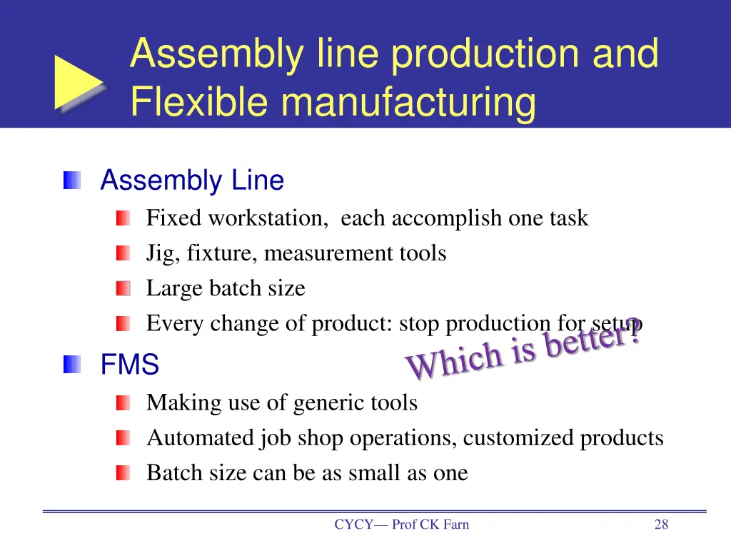 assembly line production and flexible