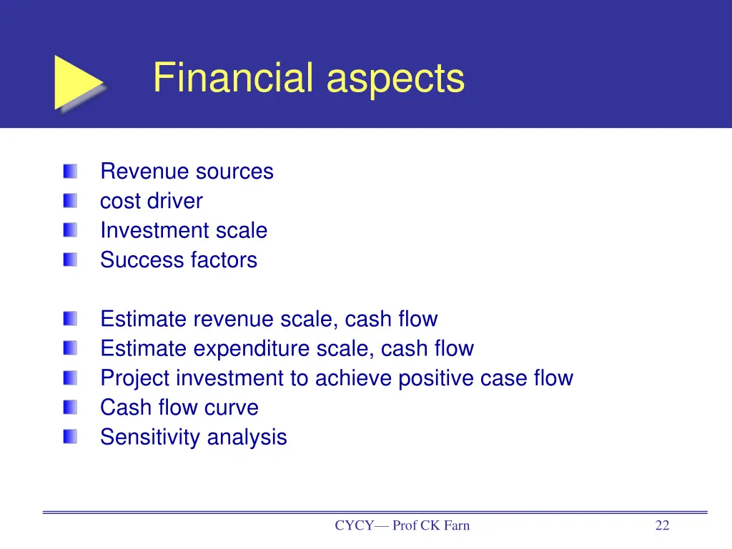 financial aspects