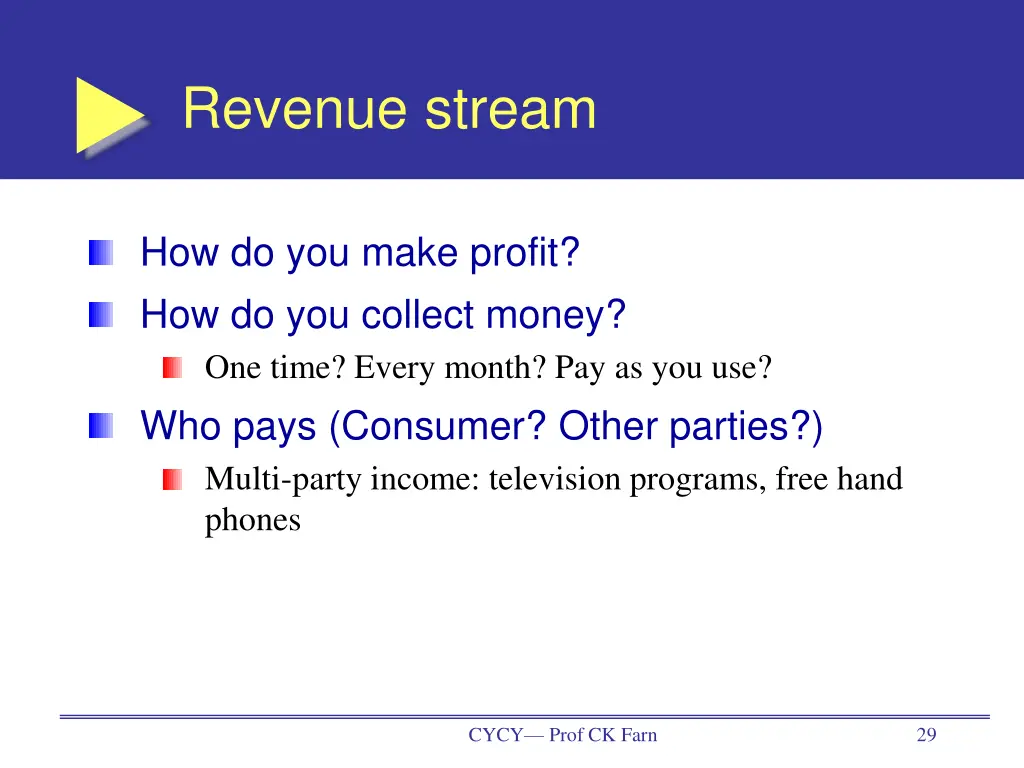 revenue stream