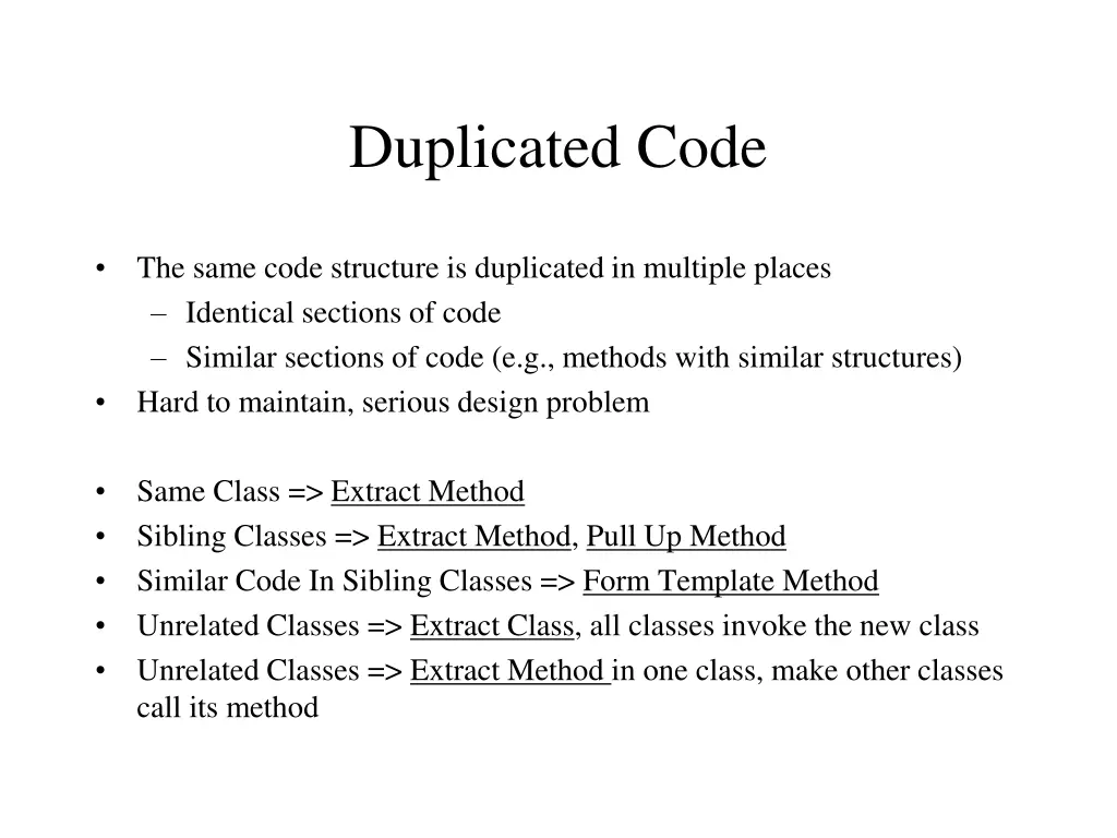 duplicated code