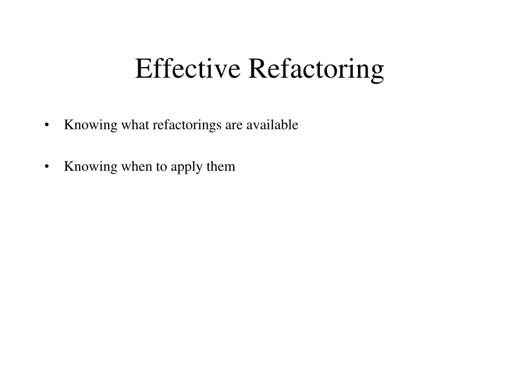 effective refactoring